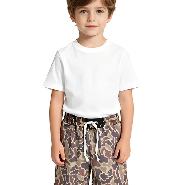 Khaki Camouflage Casual Summer Shorts for Boys
