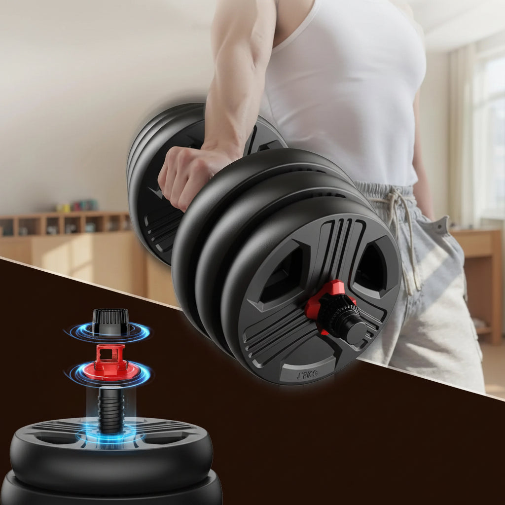5-in-1 Adjustable Free Weights Set: Dumbbell & Kettlebell