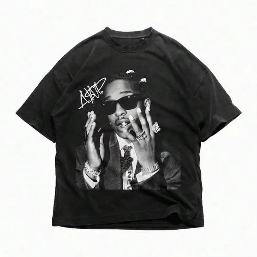 Vintage Rocky Rap Graphic Men's Cotton T-Shirt