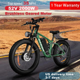 2000W Dual Motor AWD Fat Tire E-Bike | 52V 80-Mile Range 24 Hour Sport