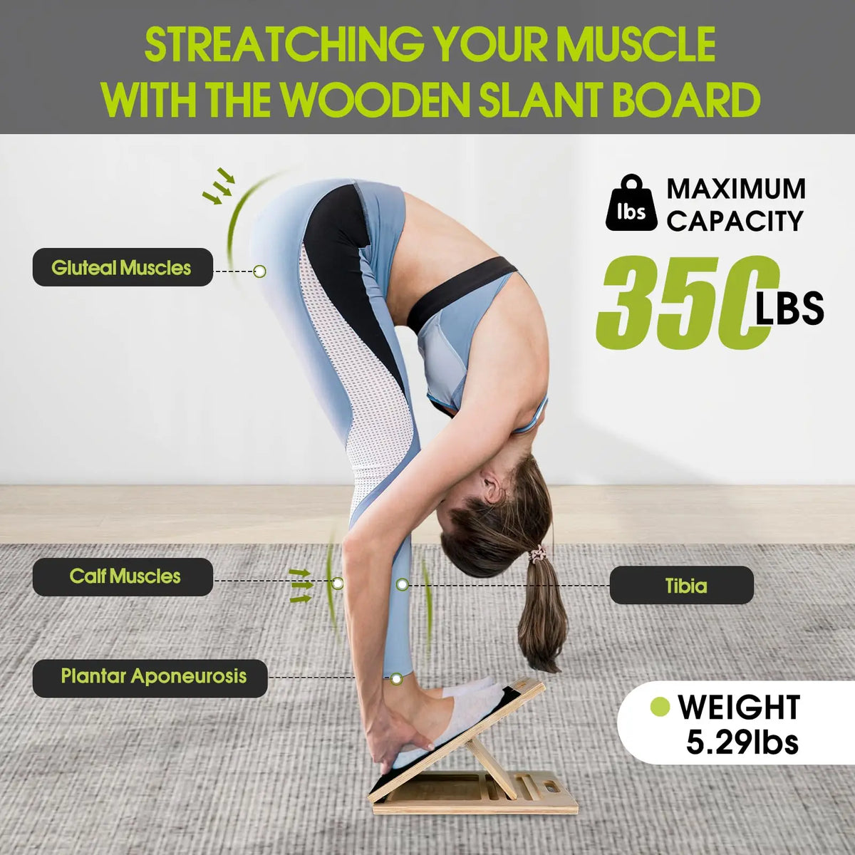 Wood Slant Board Calf Stretcher & Squat Wedge