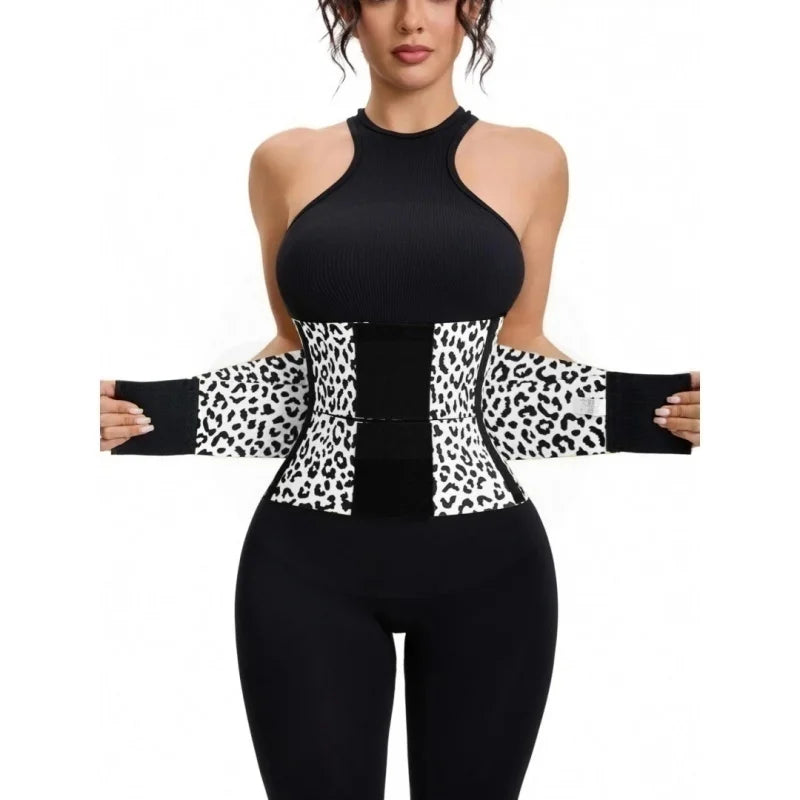 Leopard Triple-Wrap Waist Trainer & Shapewear Belt