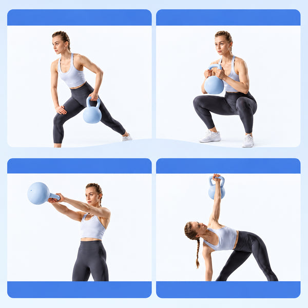 Sand-Filled Shock-Absorbing Kettlebell with Soft Base