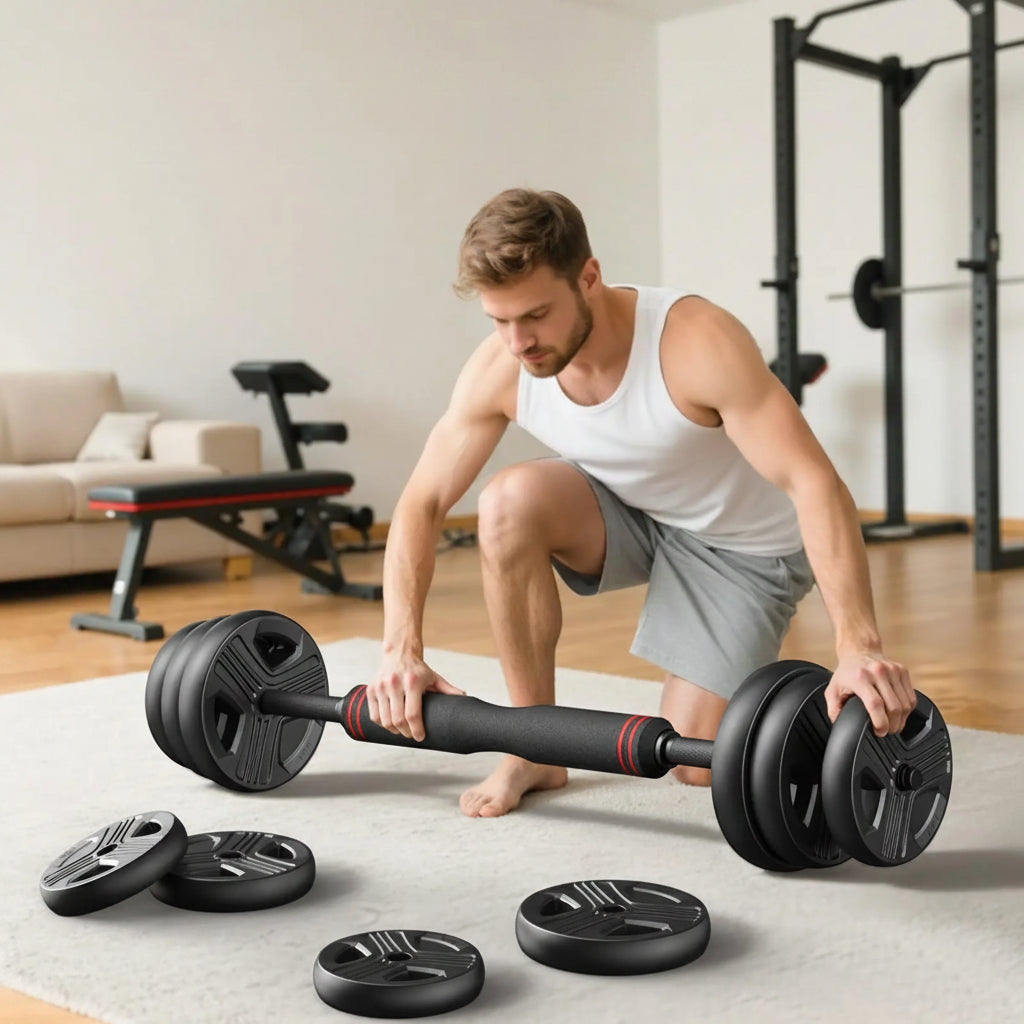 5-in-1 Adjustable Free Weights Set: Dumbbell & Kettlebell