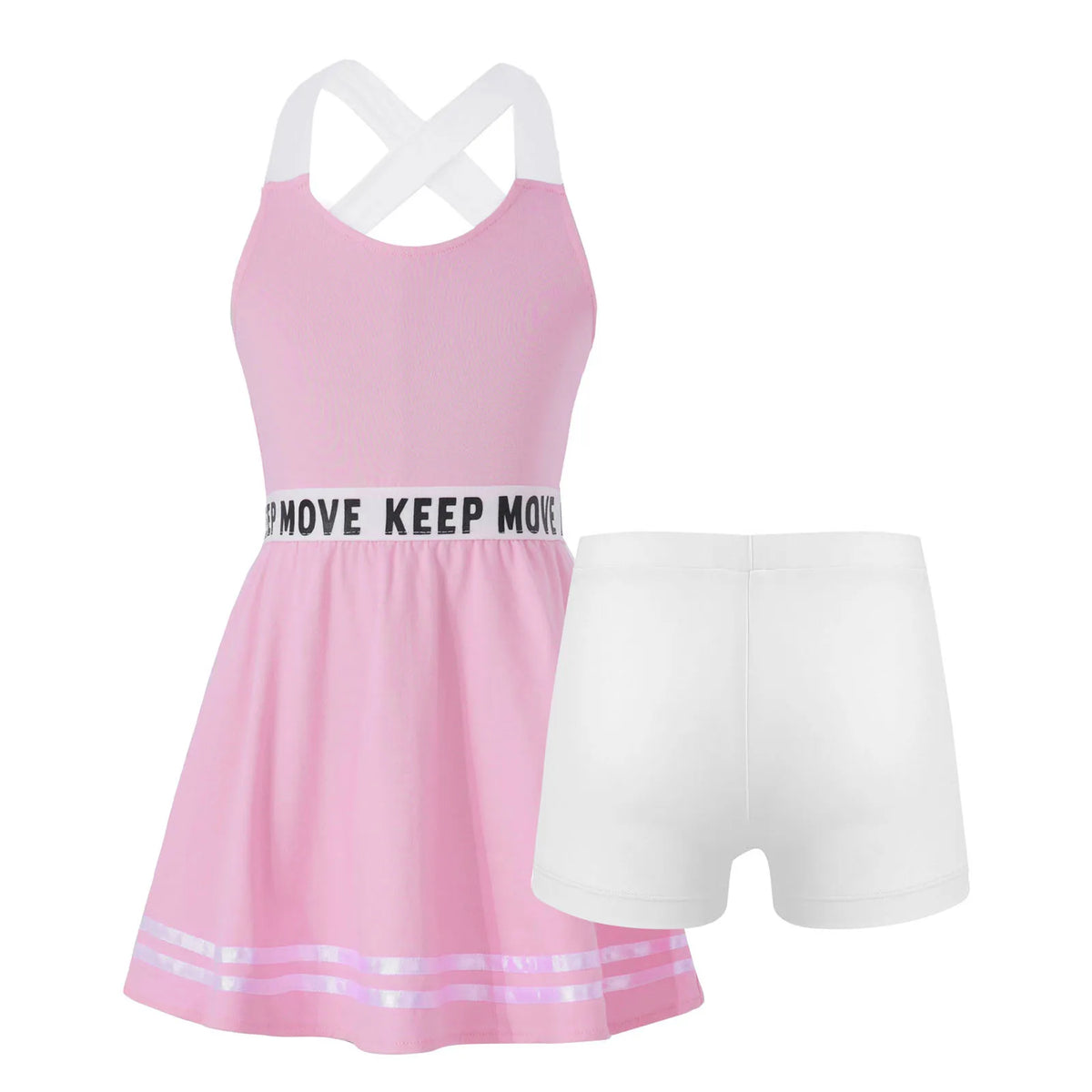 Girls' Sleeveless Tennis Dress with Shorts