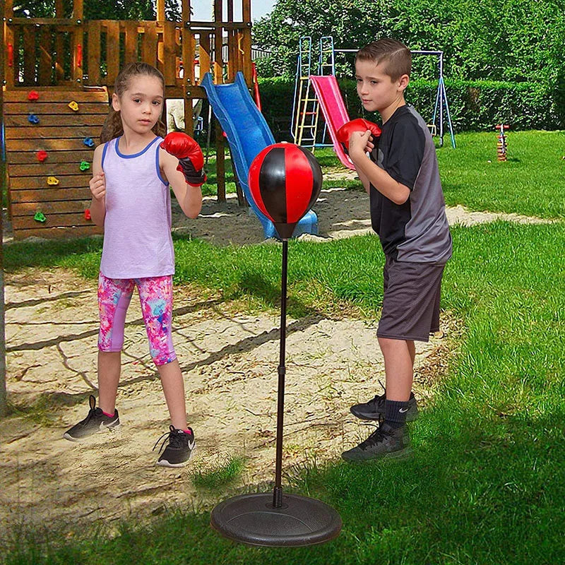 Kids Boxing Set with Gloves & Freestanding Bag