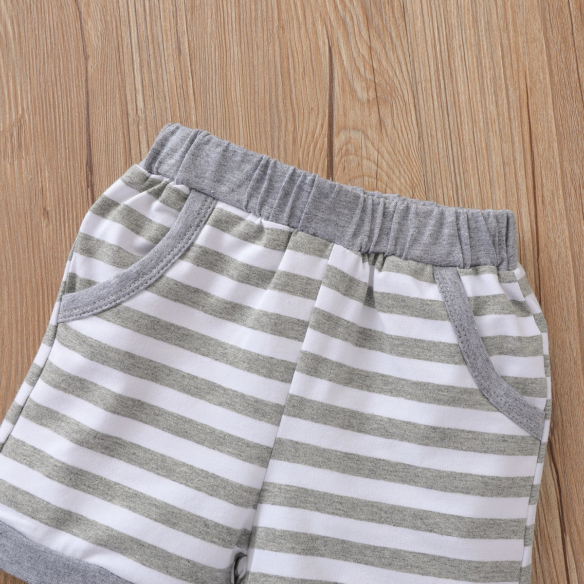 Boys' Sleeveless Top & Striped Short Set Summer Clothes
