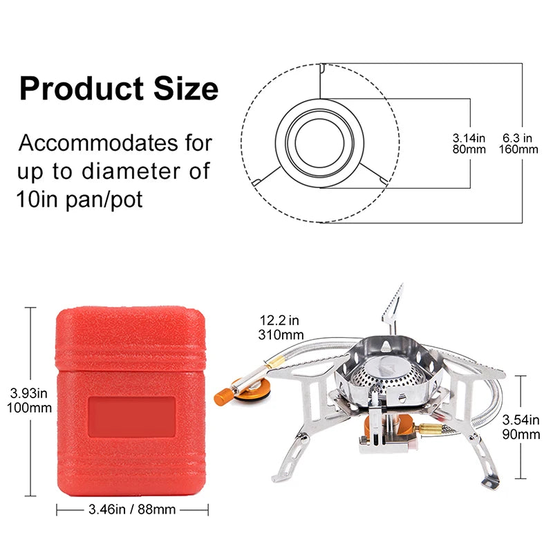 Windproof Outdoor Gas Burner & Survival Heater