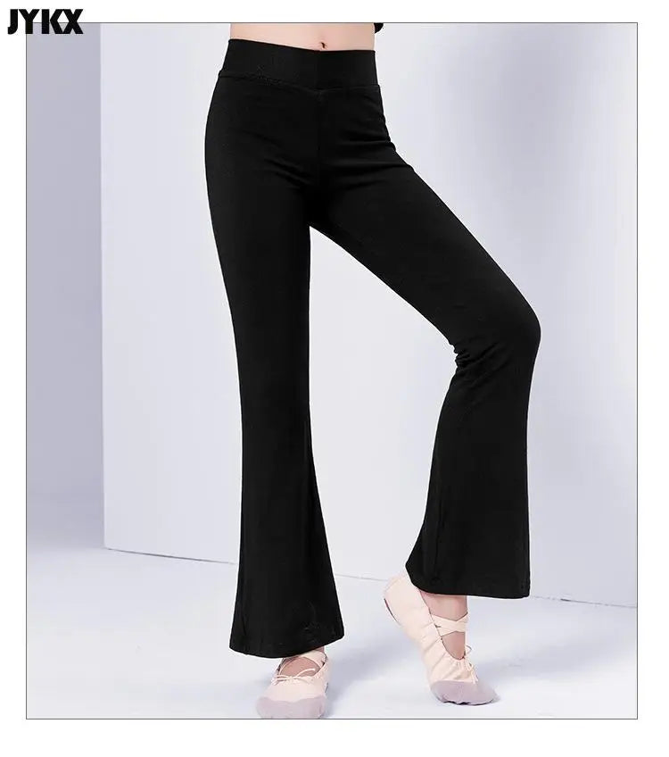 Girls' Black Cotton Pant for Dance