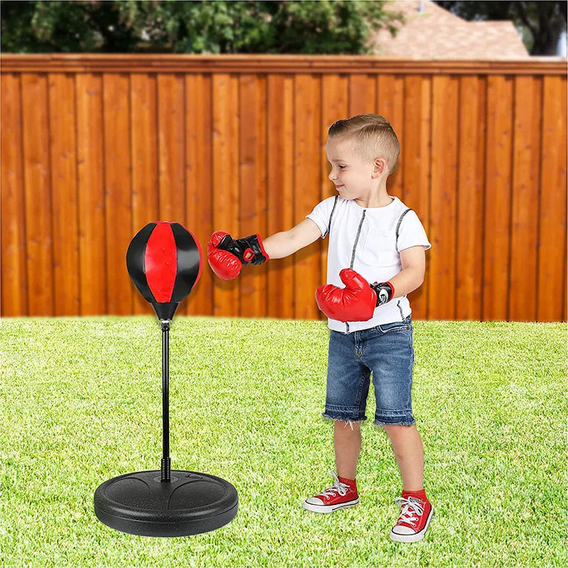 Kids Boxing Set with Gloves & Freestanding Bag