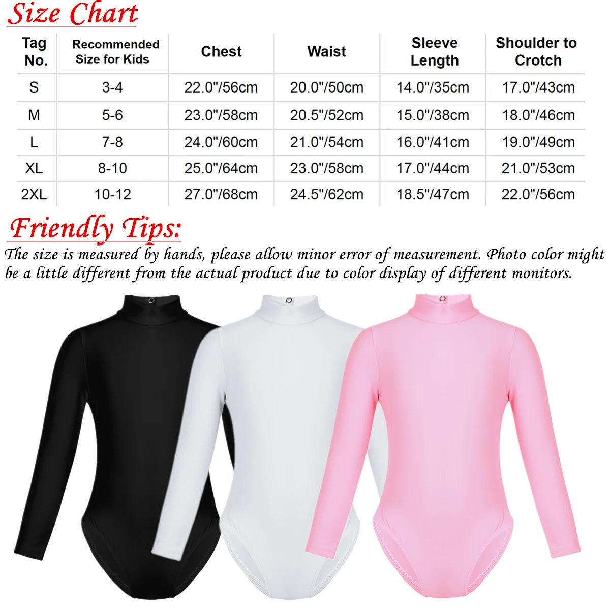 Girls' Long-Sleeve Gymnastics Leotard