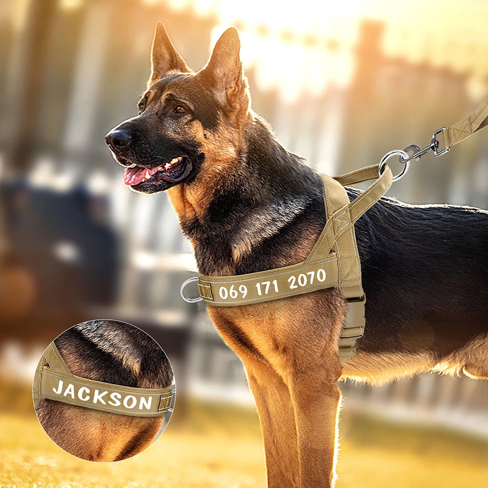 Custom Tactical Dog Harness Reflective Military Vest for Large Dogs