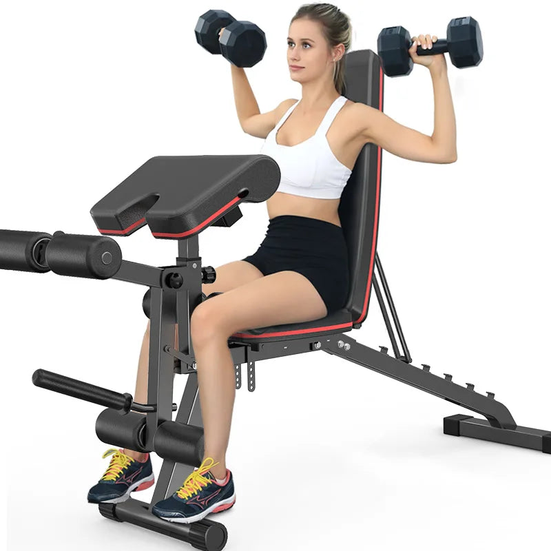 MIYAUP-Household Sit-ups Fit Equipment, Multifunctional Fitness Chair, Leg Trainer, Bird Dumbbell Bench 24 Hour Sport