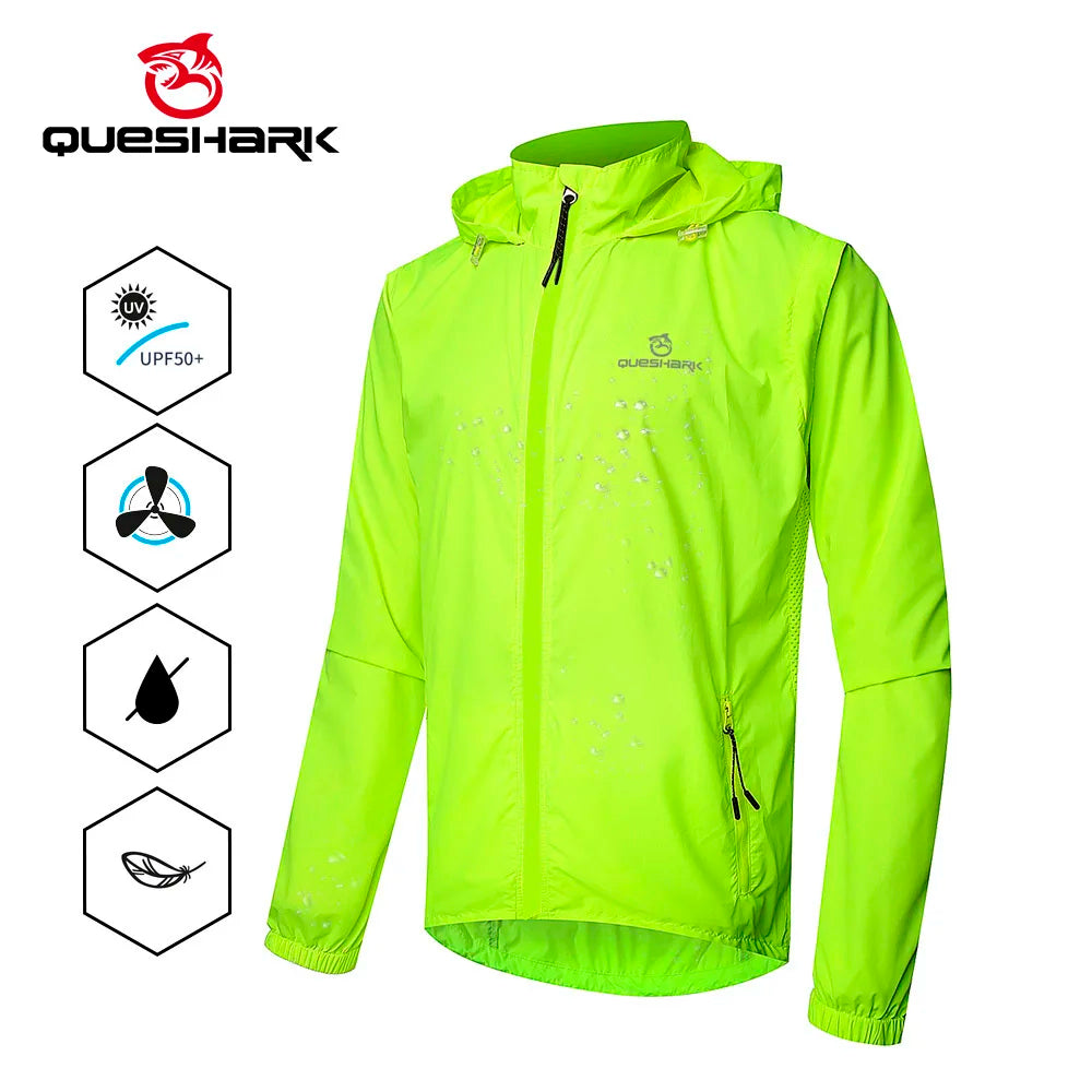 QUESHARK Men's All-Weather Cycling Jacket