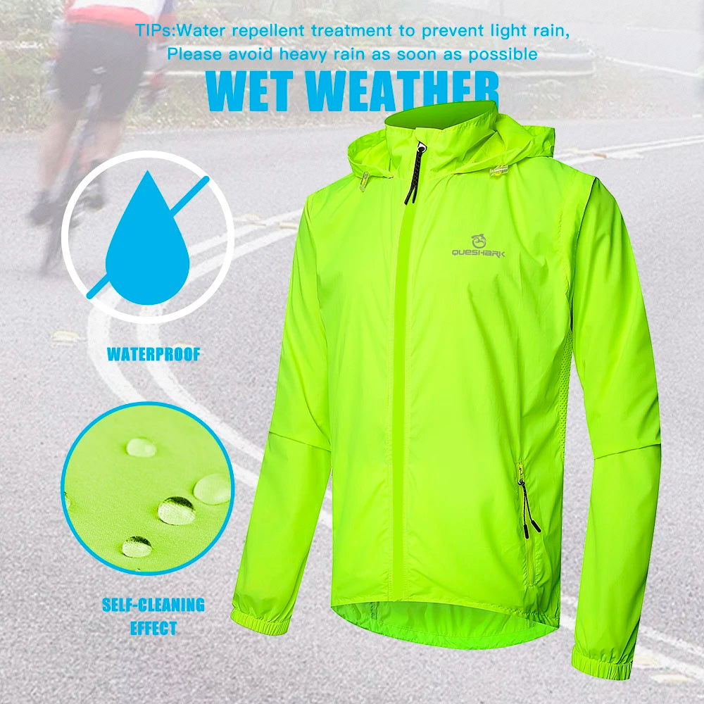 QUESHARK Men's All-Weather Cycling Jacket