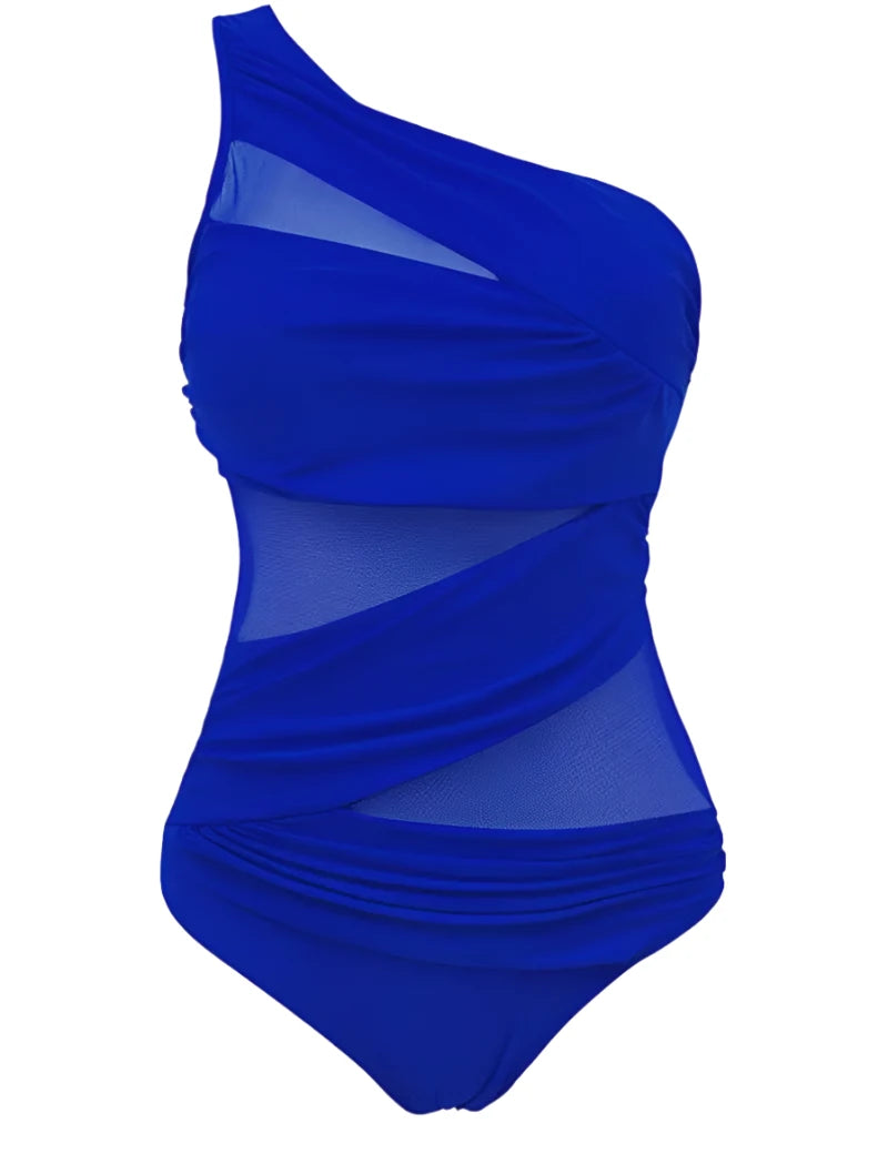 Plus-Size Mesh Monokini Designed for Comfort and Confidence