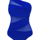 Plus-Size Mesh Monokini Designed for Comfort and Confidence