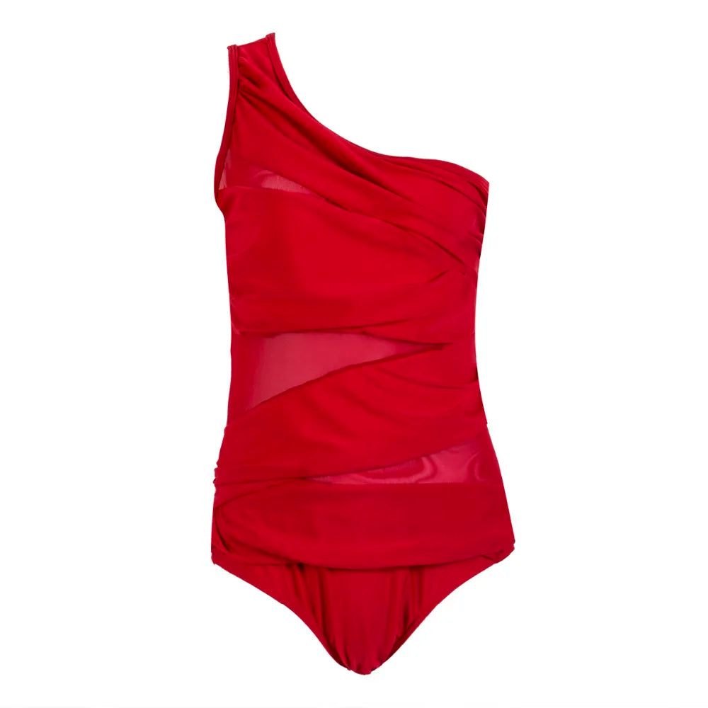 Plus-Size Mesh Monokini Designed for Comfort and Confidence