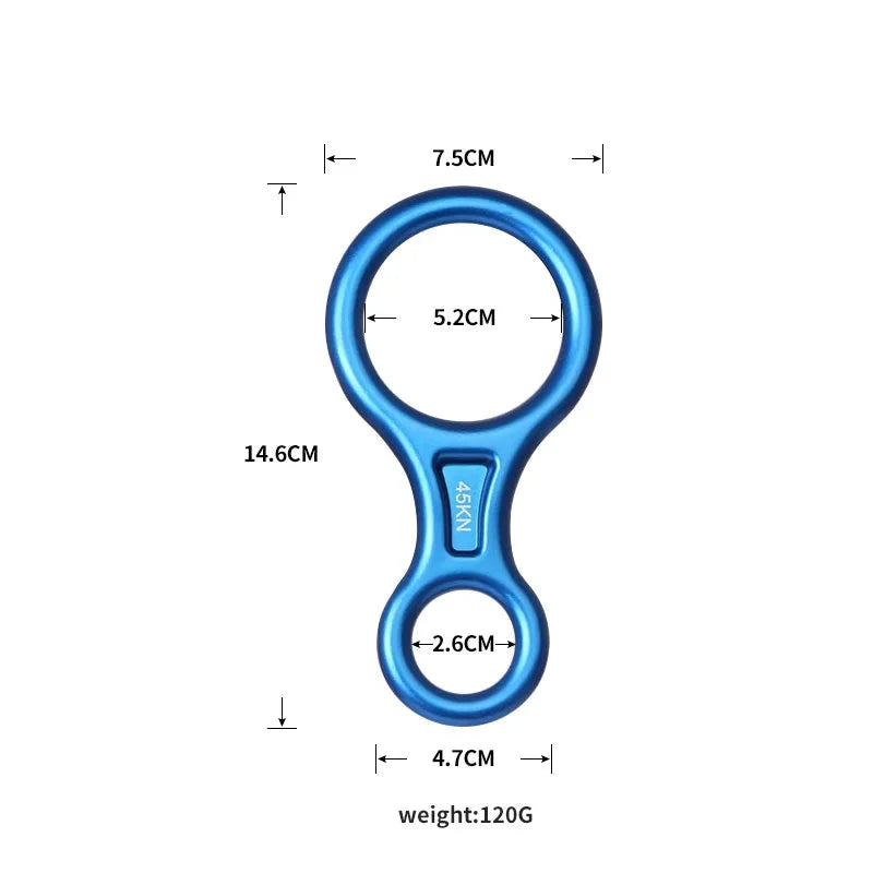 8-Shape Descender: 45KN Rappelling, Belaying, and Abseiling Kit