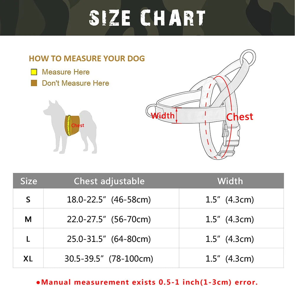 Custom Tactical Dog Harness Reflective Military Vest for Large Dogs