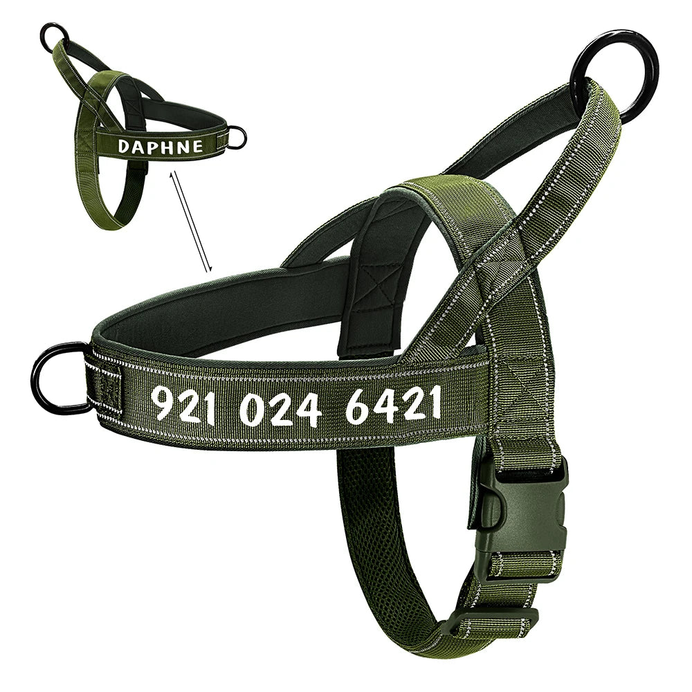 Custom Tactical Dog Harness Reflective Military Vest for Large Dogs