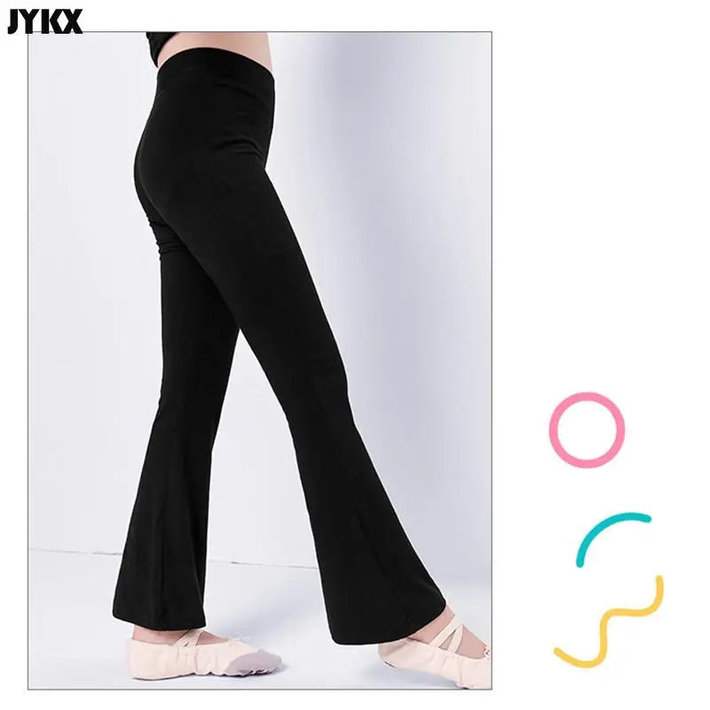 Girls' Black Cotton Pant for Dance