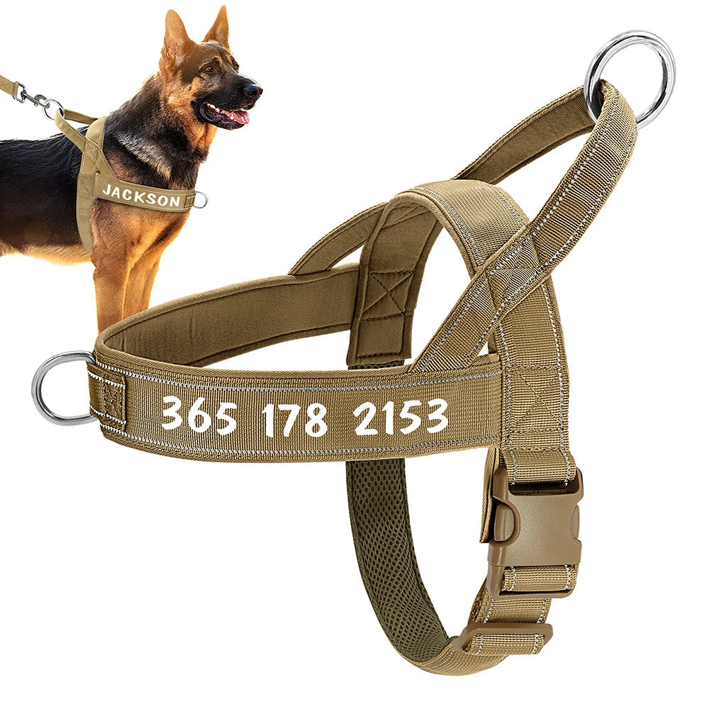 Custom Tactical Dog Harness Reflective Military Vest for Large Dogs