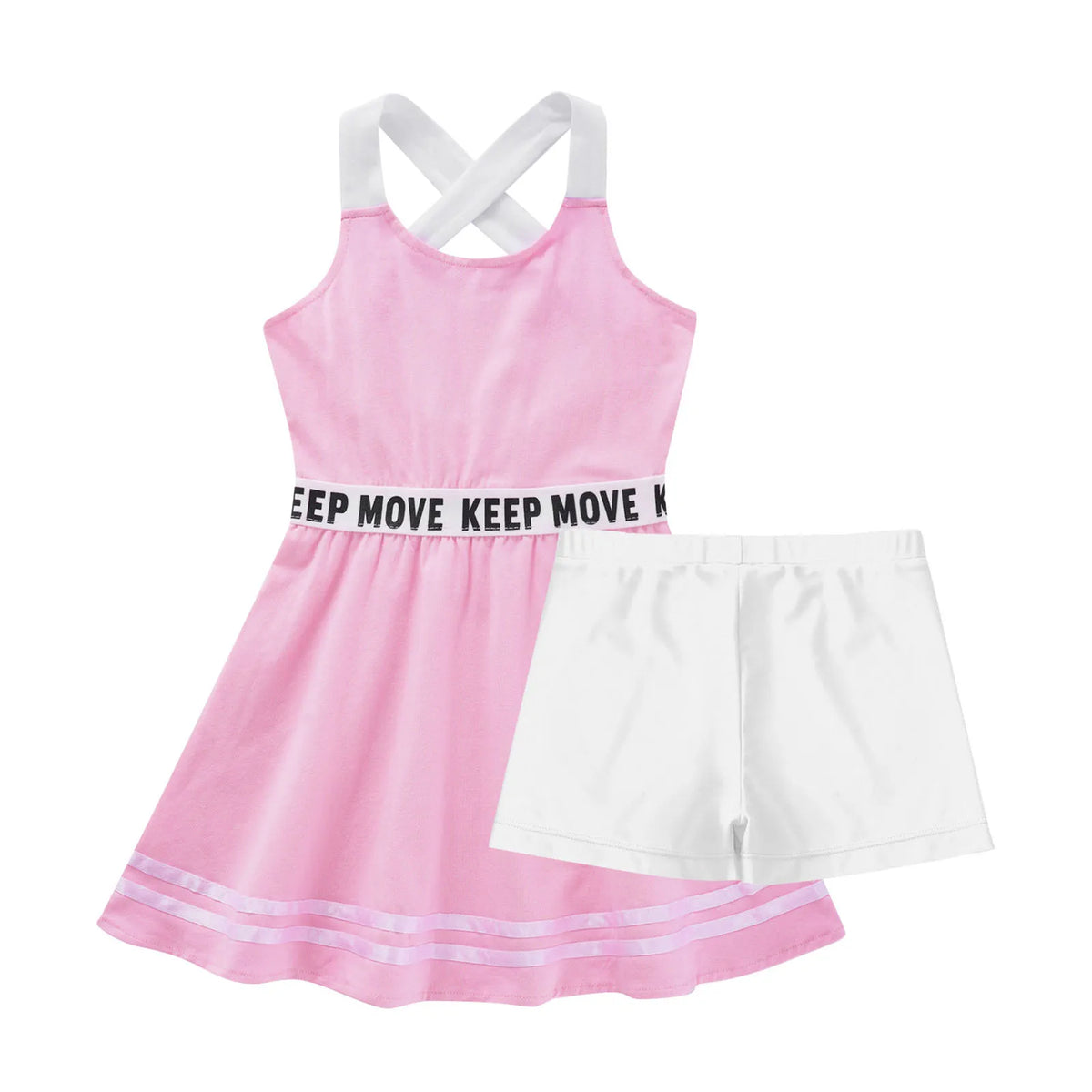 Girls' Sleeveless Tennis Dress with Shorts