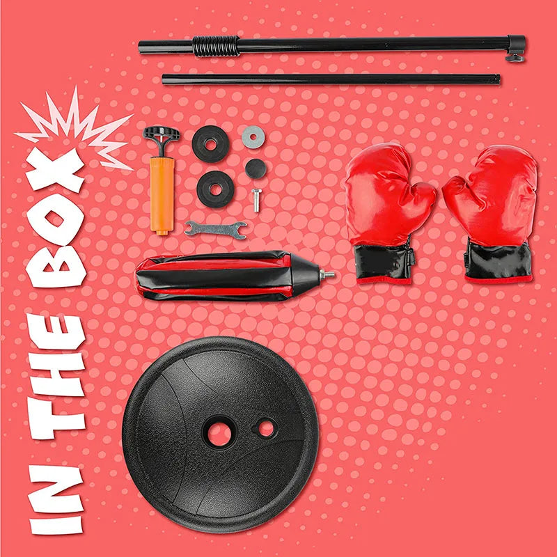 Kids Boxing Set with Gloves & Freestanding Bag