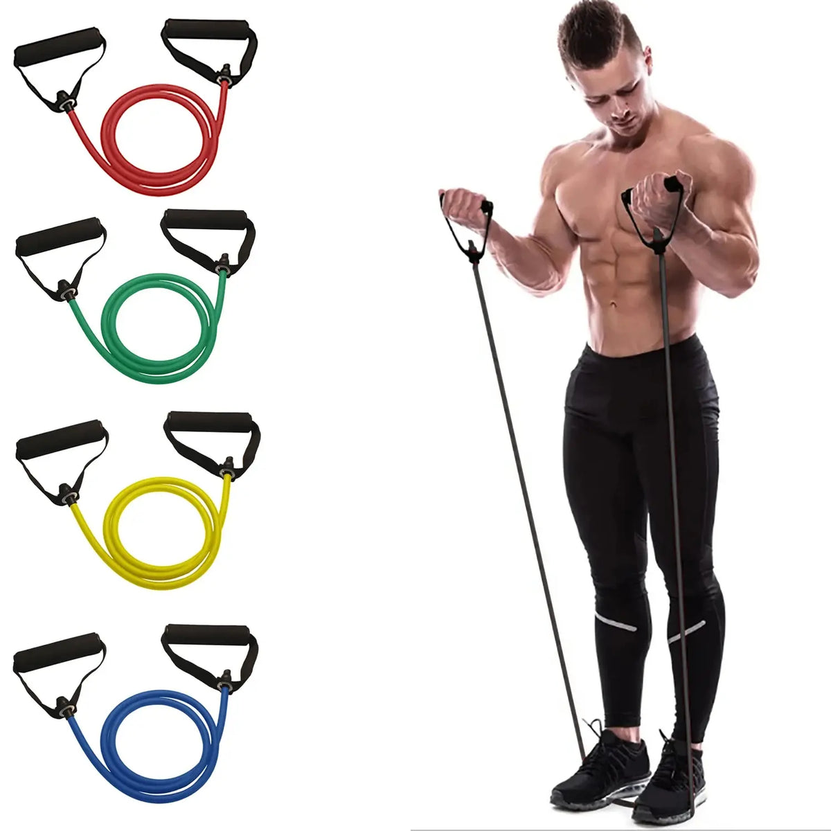 Resistance Bands With Handles for Total Body Strength Blu