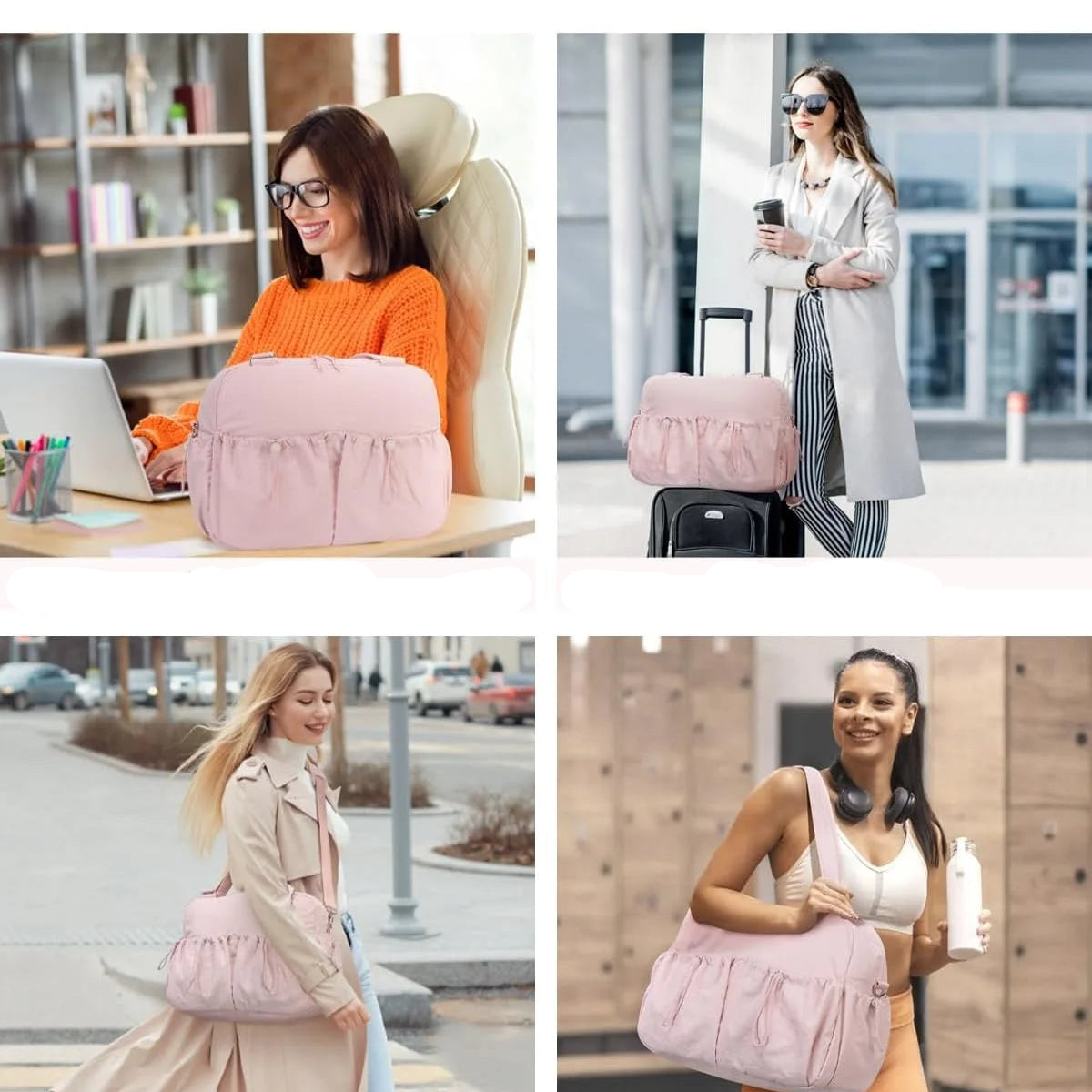 Travel Gym Duffel Bag with Shoe Compartment & Toiletry Pouch