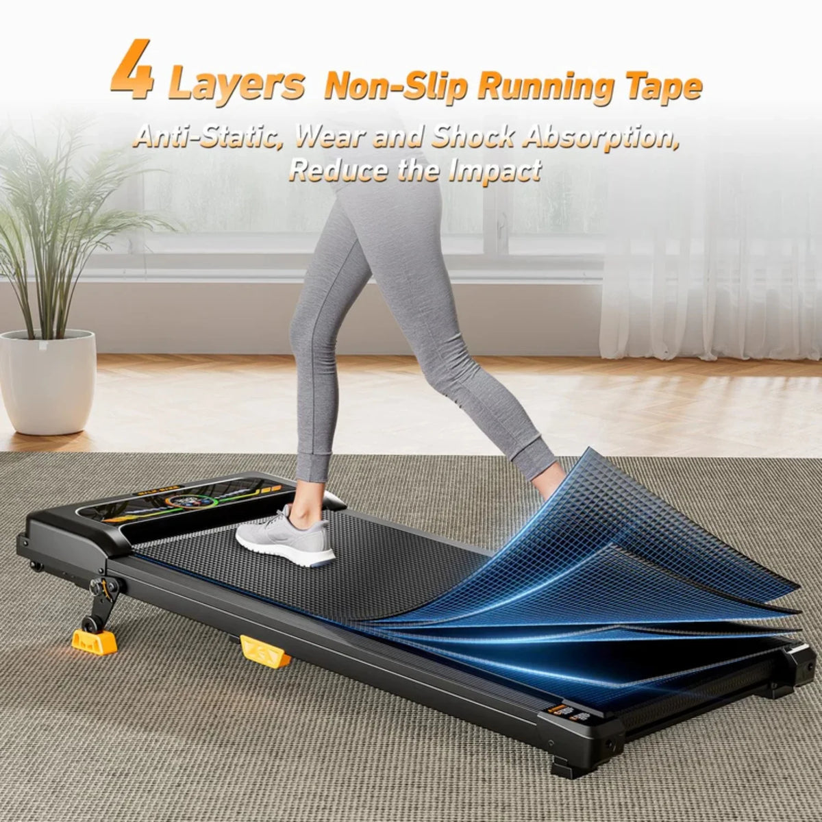 330lb Capacity Incline Walking Pad: 2.5HP Under Desk Treadmill