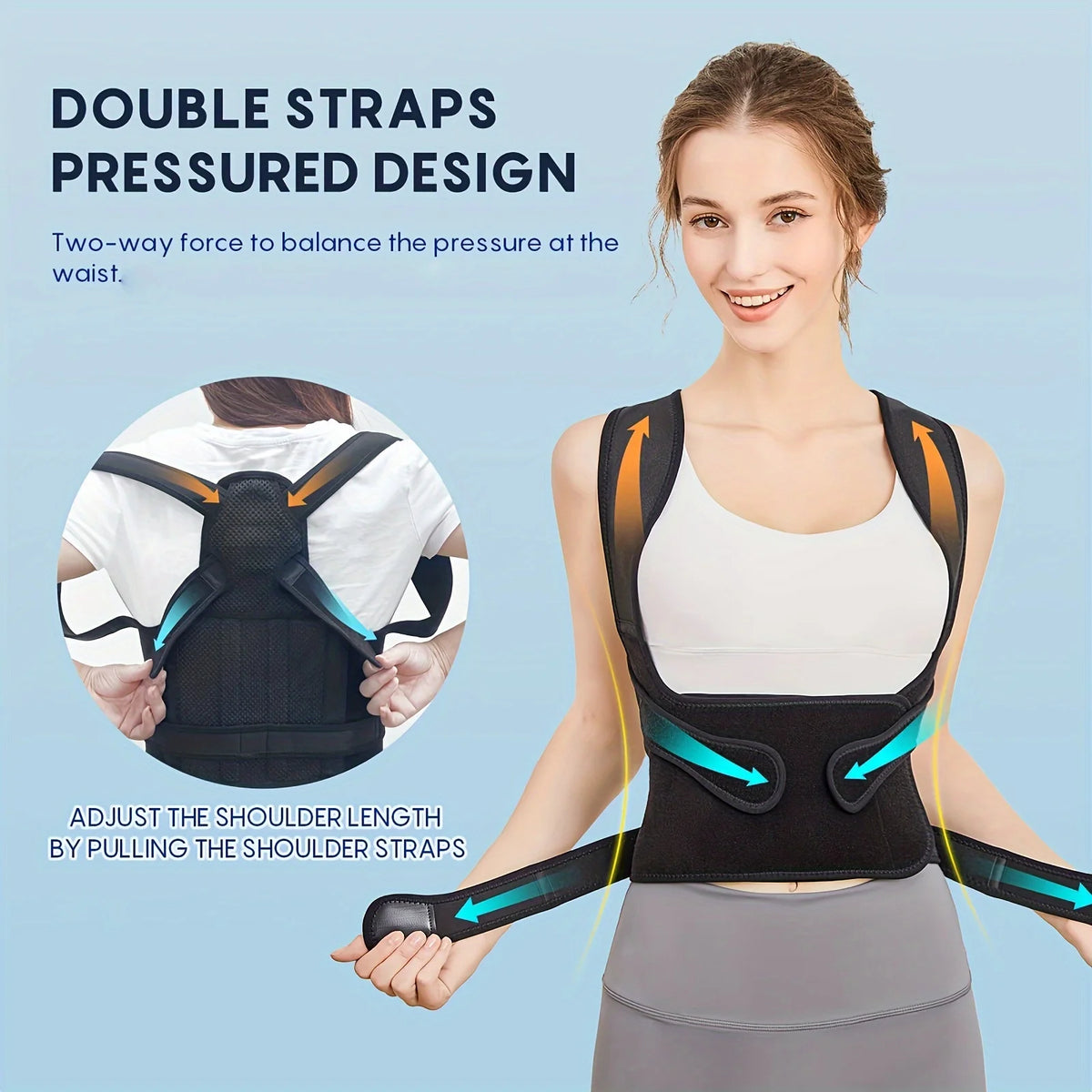 Back Brace Posture Corrector Adjustable Full Support