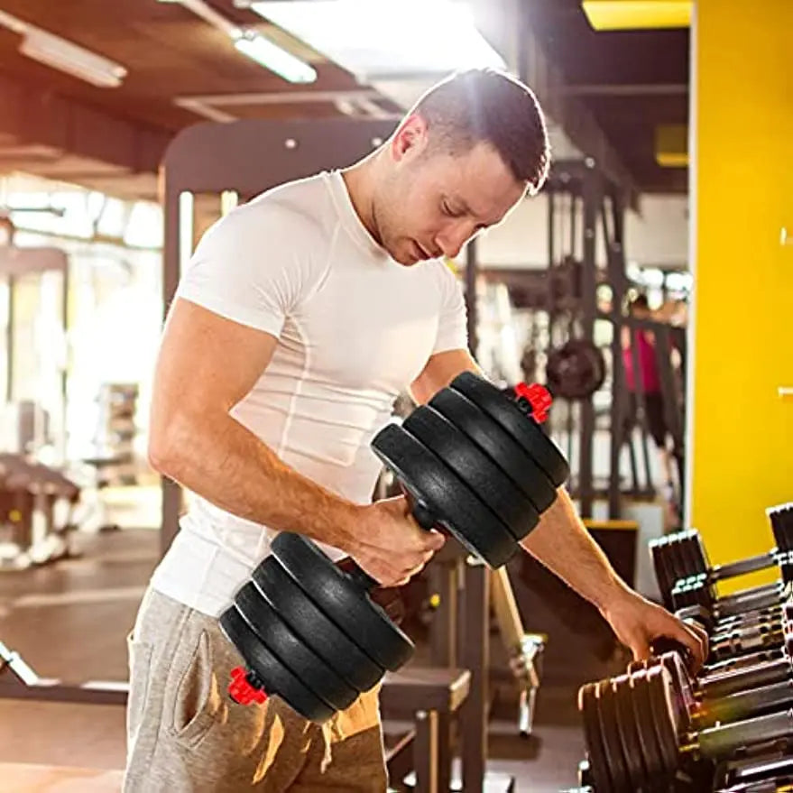 Threaded Dumbbell Handles with Barbell Buckle for Home Gym