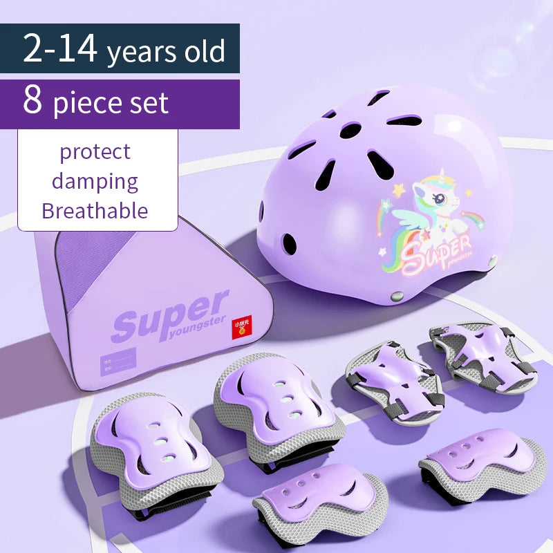 Kids' Protective Gear Set: Helmet & Pads for Ages 2-14