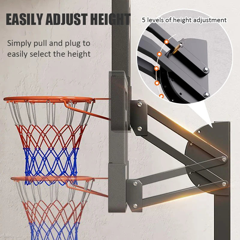 Adults Mobile Basketball Stand Kids Adjustable Basketball Hoop Indoor Outdoor Shooting Practice Basketballs Training Equipment24 Hour Sport