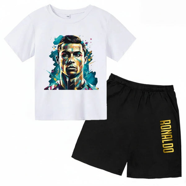 Ronaldo Kids Summer Sports Set Fashion Jersey for Boys & Girls