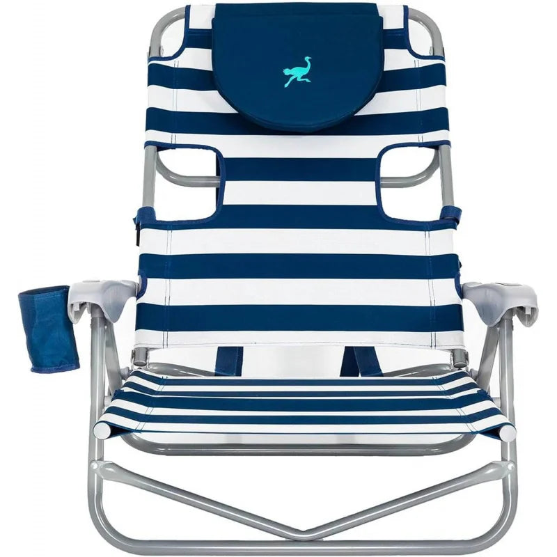 Portable, Adjustable Beach Chair with Face Opening