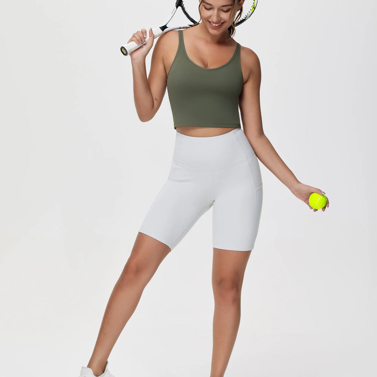 Women's Longline Sports Bra & Padded Yoga Workout Tank
