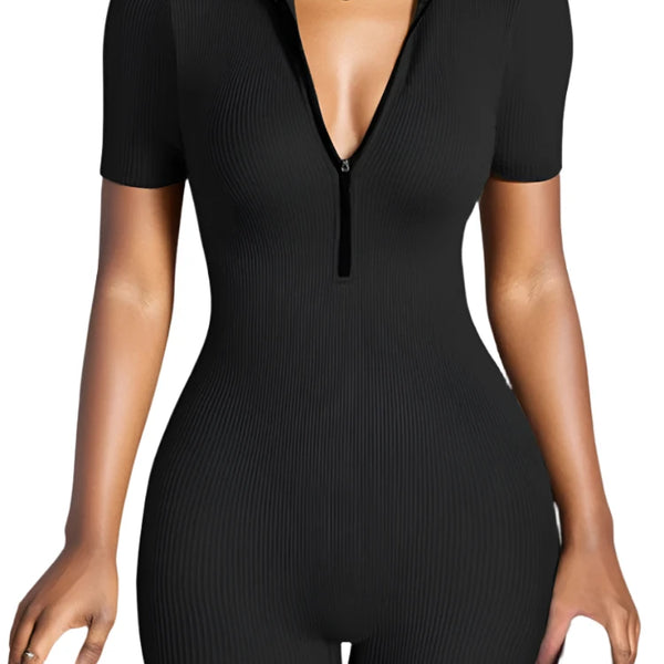 Summer Zip Up Yoga JumpsuitWomen's Dresses,Rompers, Skirts24 Hour Sport