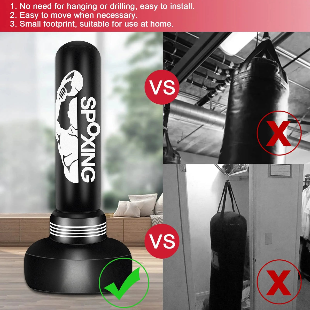 Freestanding Boxing Punching Bag with Suction Cup Base