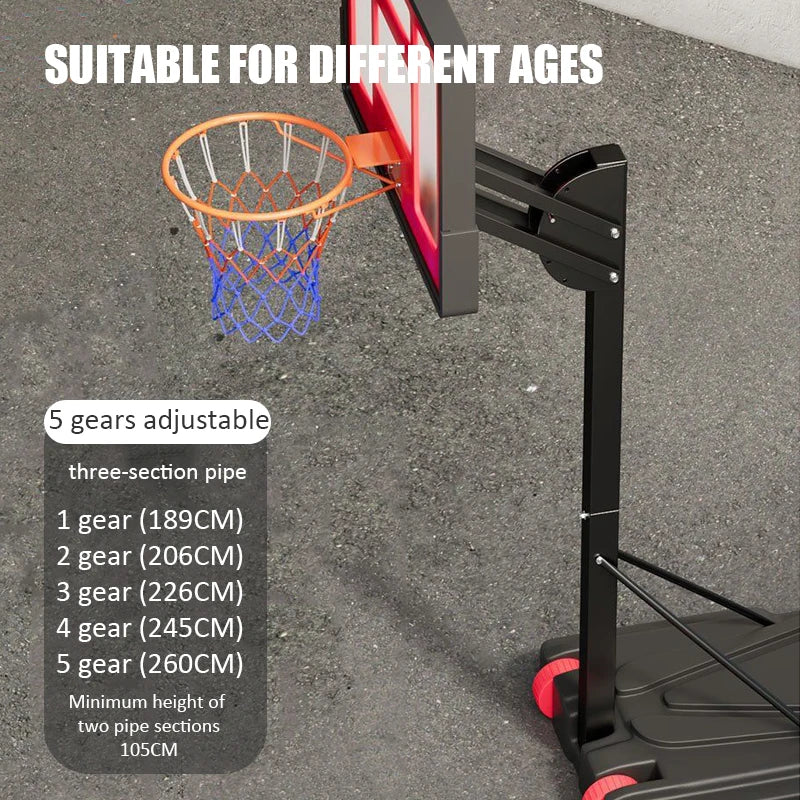 Adults Mobile Basketball Stand Kids Adjustable Basketball Hoop Indoor Outdoor Shooting Practice Basketballs Training Equipment24 Hour Sport