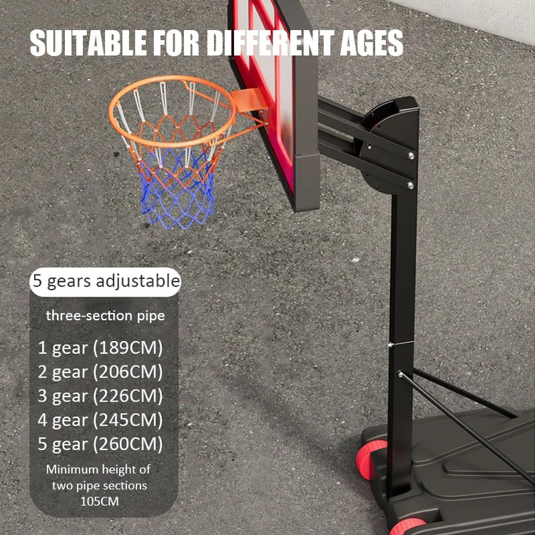 Adults Mobile Basketball Stand Kids Adjustable Basketball Hoop Indoor Outdoor Shooting Practice Basketballs Training Equipment24 Hour Sport