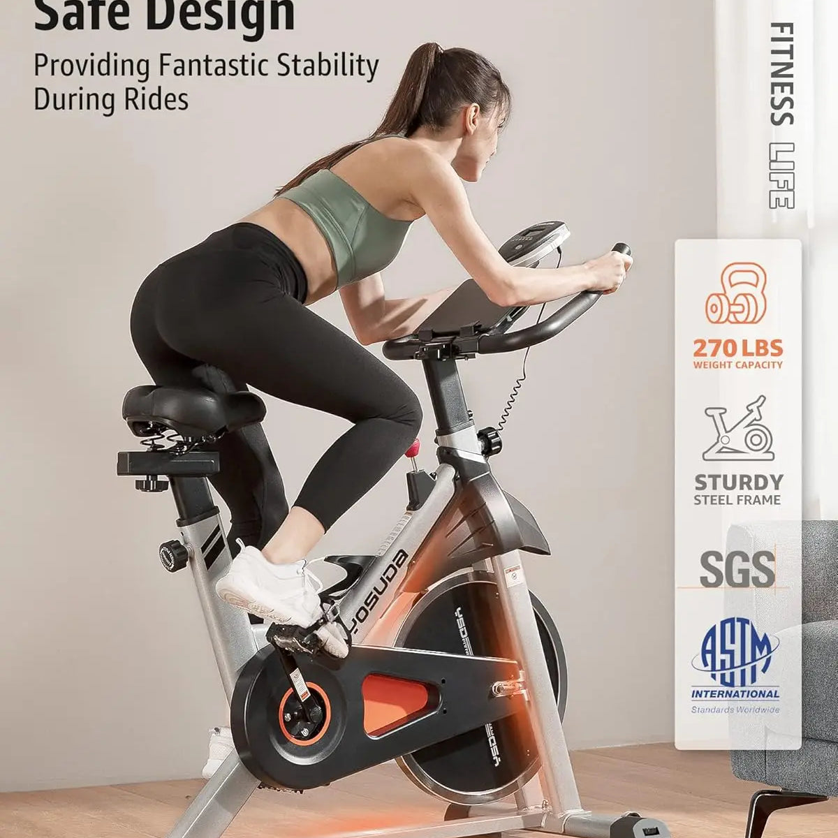 Quiet Magnetic Indoor Cycling Bike with iPad Holder