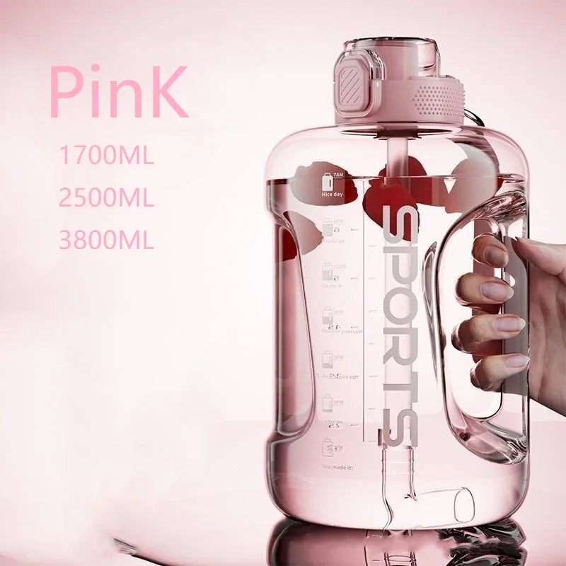 Large Capacity Sports Water Bottle with Straw