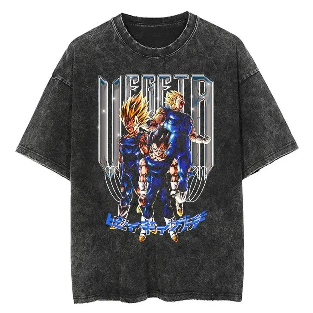 Vintage Dragon Ball Z Vegeta T-Shirt | Men's Harajuku Tee