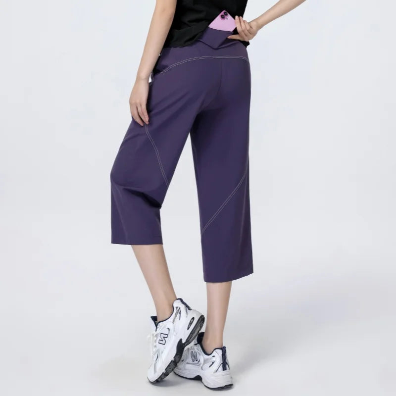 Women's Non-See-Through Running & Yoga Capri Pants