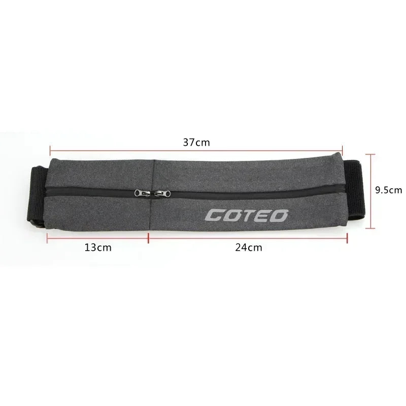 Reflective Running Belt Dual Pocket Waist Pack for Gym & Yoga