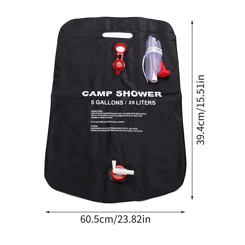 Compact, Sun-Powered Shower Bag for Camping