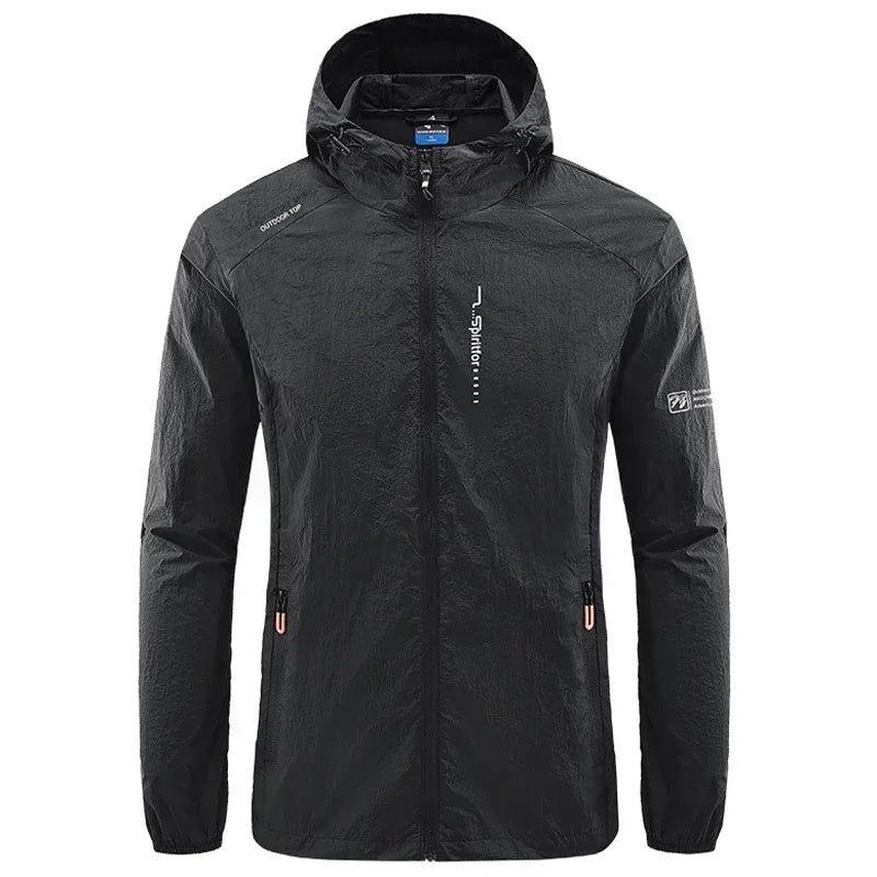 Men's UPF 50+ Sun Jacket: Quick-Dry Thin Hooded Windbreaker